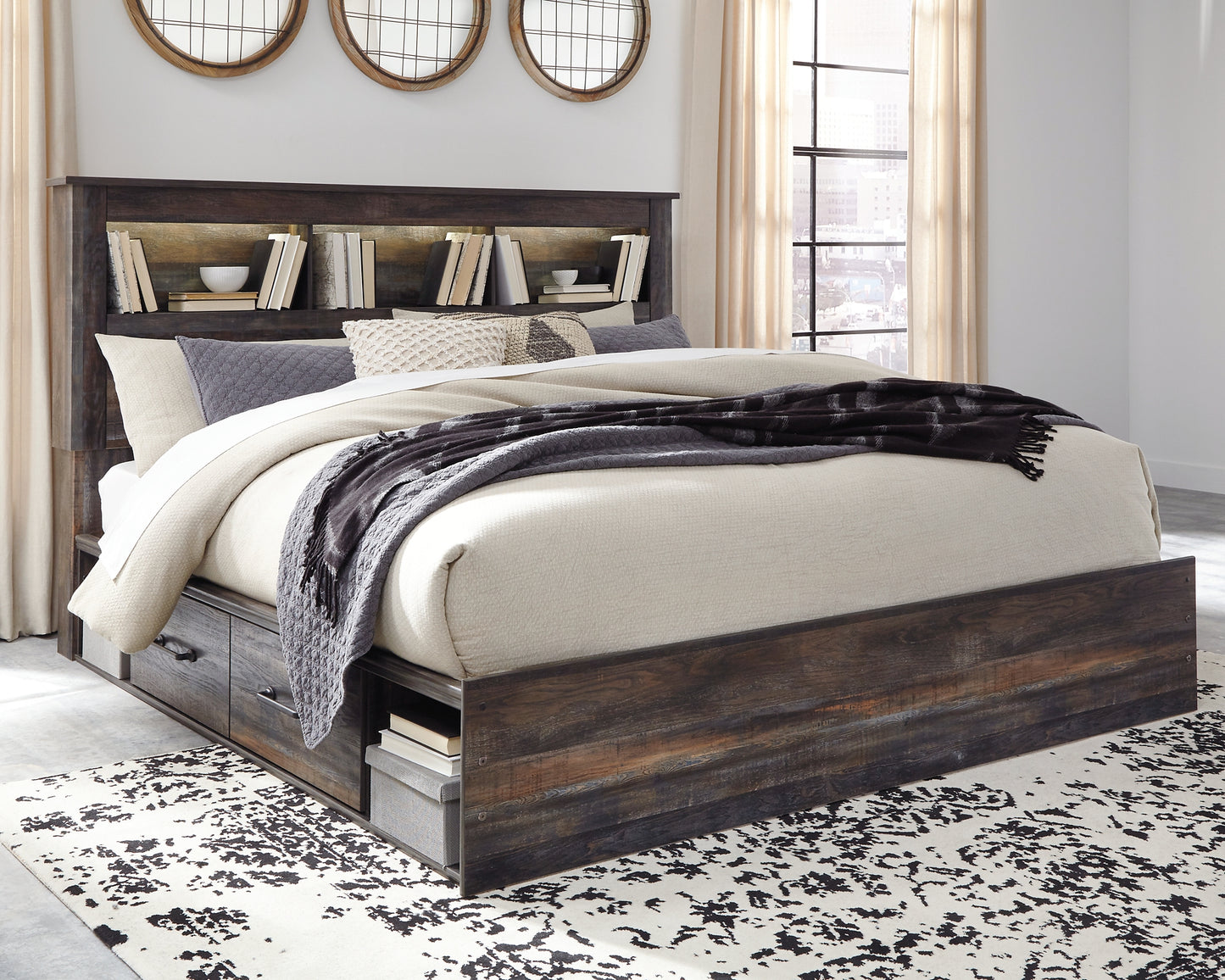 Drystan Bookcase Bed With 4 Storage Drawers