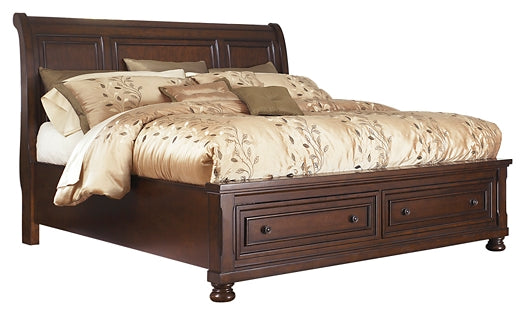 Porter Sleigh Bed With Mirrored Dresser And 2 Nightstands