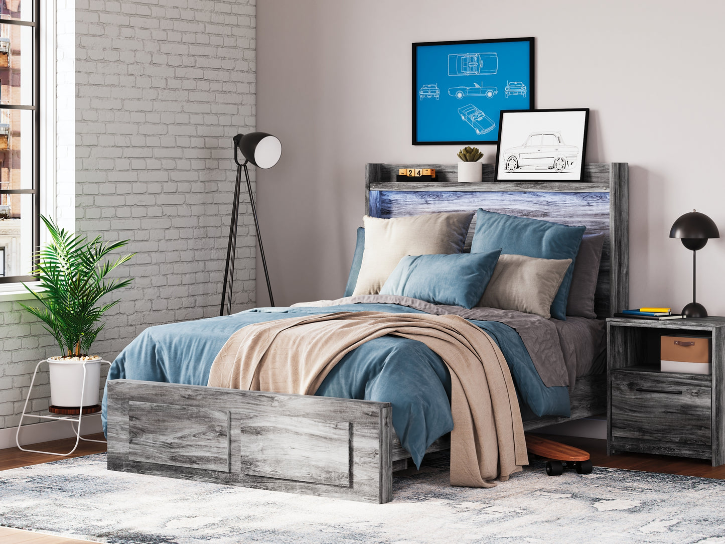 Baystorm Panel Bed With 2 Storage Drawers
