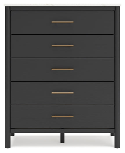 Cadmori Queen Upholstered Bed with Mirrored Dresser, Chest and Nightstand