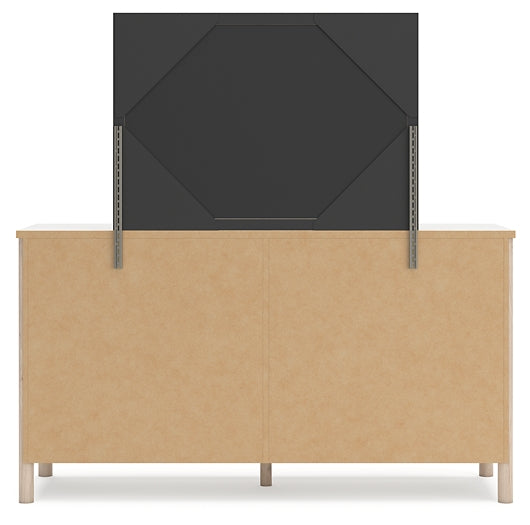 Cadmori Queen Upholstered Panel Bed with Mirrored Dresser, Chest and 2 Nightstands