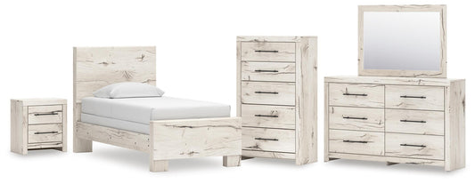 Lawroy Twin Panel Bed, Dresser, Mirror, Chest and Nightstand