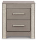 Surancha Queen Panel Bed with Mirrored Dresser and 2 Nightstands