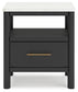 Cadmori King Upholstered Panel Bed with Mirrored Dresser and 2 Nightstands