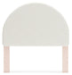 Wistenpine Full Upholstered Panel Headboard with Mirrored Dresser