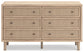 Cielden King Panel Headboard with Mirrored Dresser, Chest and 2 Nightstands
