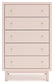 Wistenpine Full Upholstered Panel Headboard with Mirrored Dresser and Chest