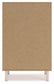 Wistenpine Full Upholstered Panel Headboard with Mirrored Dresser and Chest