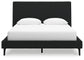 Cadmori Queen Upholstered Bed with Mirrored Dresser and 2 Nightstands