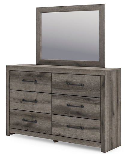 Graystorm Full Panel Bed with Mirrored Dresser, Chest and Nightstand
