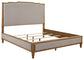 Sharlance King Upholstered Panel Bed with Mirrored Dresser, Chest and Nightstand