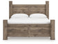 Rusticott California King Poster Bed with Mirrored Dresser