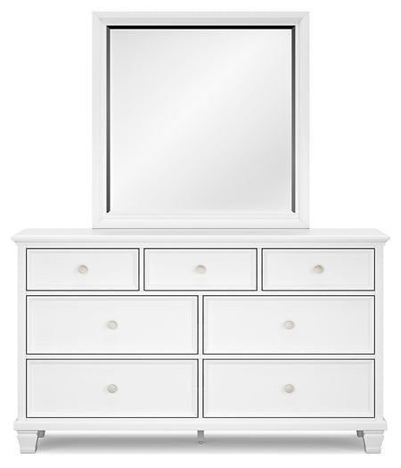 Fortman Queen Panel Storage Bed with Mirrored Dresser and Nightstand