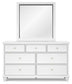Fortman King Panel Storage Bed with Mirrored Dresser