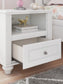 Kozlani Full Upholstered Panel Bed, Dresser, Mirror and Nightstand
