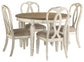 Realyn Dining Table and 4 Chairs