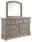 Lettner California King Panel Bed with Mirrored Dresser