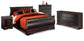 Huey Vineyard Queen Sleigh Bed with Mirrored Dresser and Nightstand