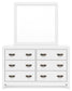 Binterglen California King Panel Bed with Mirrored Dresser