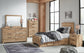 Hyanna Twin Panel Bed with 1 Side Storage, Dresser, Mirror and Nightstand