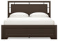 Covetown California King Panel Bed with Mirrored Dresser