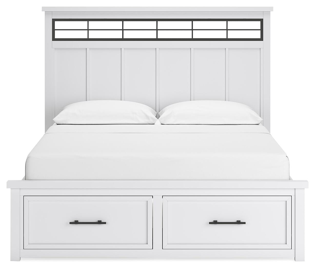 Ashbryn California King Panel Storage Bed, Dresser, Mirror and Nightstand