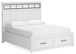 Ashbryn California King Panel Storage Bed, Dresser, Mirror and Nightstand