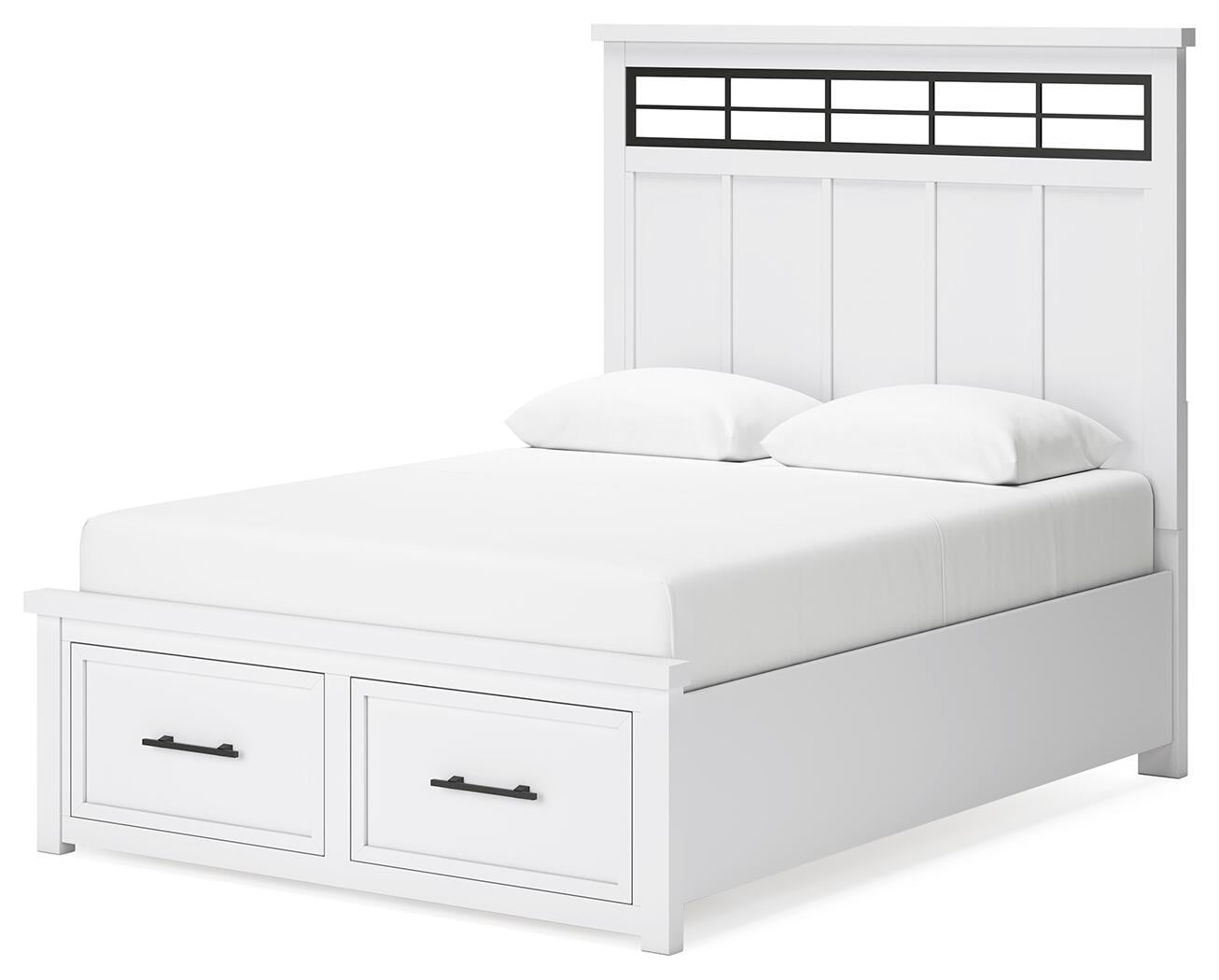 Ashbryn Queen Panel Storage Bed, Dresser, Mirror and Nightstand