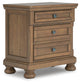 Vandenmore King Storage Sleigh Bed with Mirrored Dresser and Nightstand