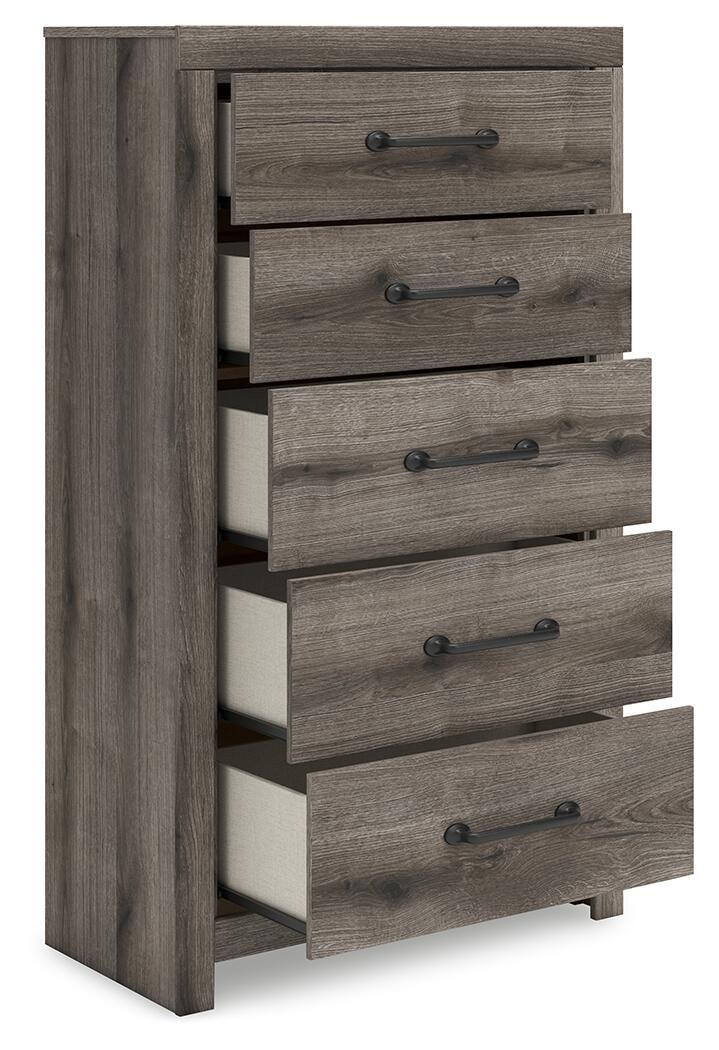 Urbanoore Twin Panel Storage Bed, Dresser, Mirror, Chest and Nightstand