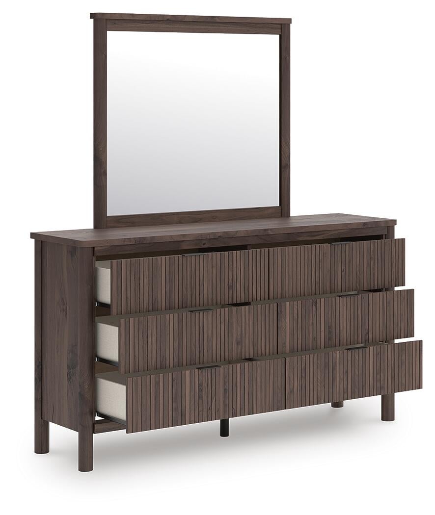 Cadmori King Panel Platform Bed, Dresser, Mirror, Chest and Nightstand