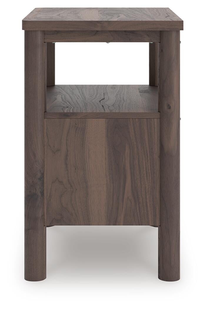 Cadmori Full Upholstered Panel Bed, Dresser, Mirror and Nightstand