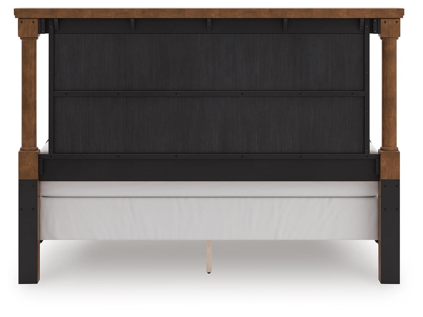 Chadworth California King Poster Bed with Mirrored Dresser
