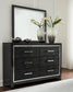 Kaydell Queen Panel Bed with Storage with Mirrored Dresser and Chest